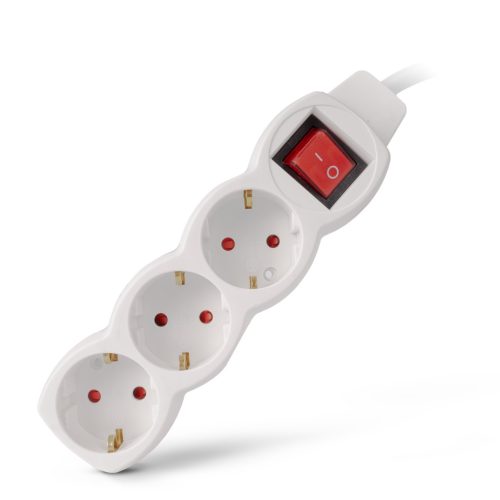 Entac S1 Elosztó 3 Foglalat Kapcsolóval 1,5m 3G1.5