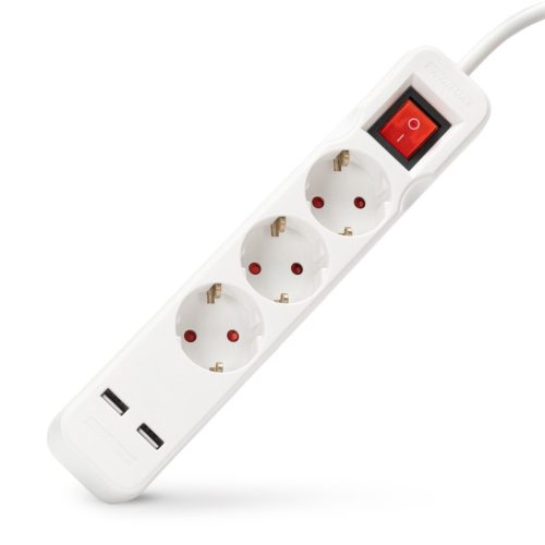 Entac S1 Elosztó 3 Foglalat Kapcsolóval 3m 3G1.5 2 USB