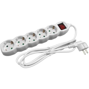 Entac S1 Elosztó 5 Foglalat Kapcsolóval 3m 3G1.5