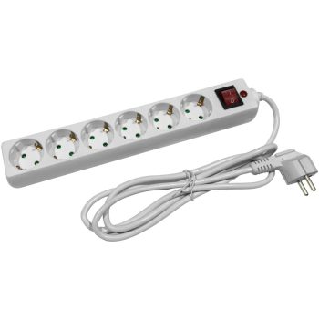   Entac S1SP Elosztó 6 Foglalat Kapcsolóval 1.8m 3G1.5 Túlfesz.védelemmel