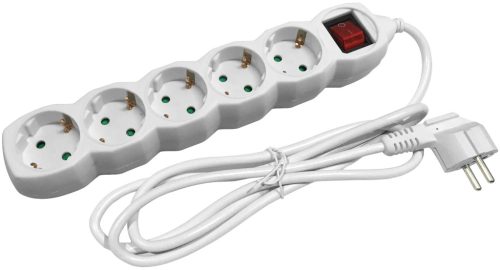 Entac S1 Elosztó 5 Foglalat Kapcsolóval 1,5m