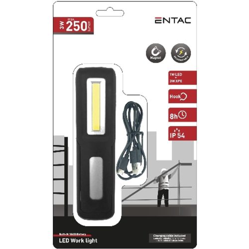 AVIDE Entac Szerelőlámpa 1W Led + 3W Xpe Újratölthető