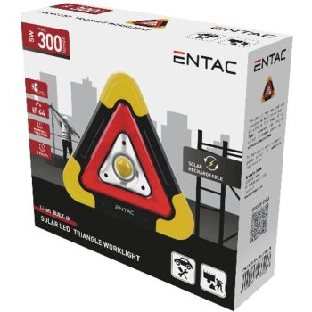   AVIDE Entac Elakadásjelző Lámpa Cob Újratölthető Napelemes