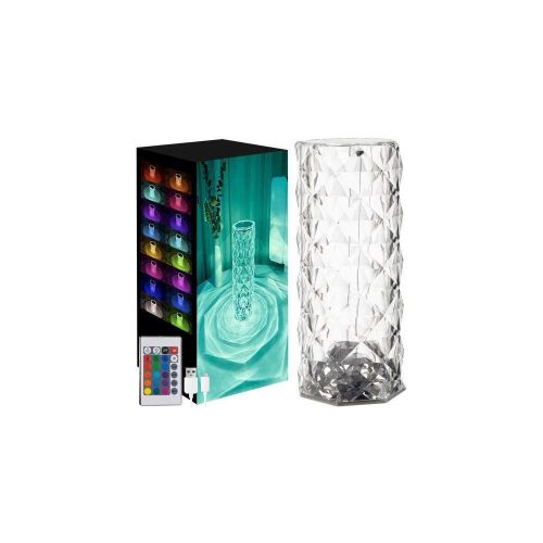 Rózsa hatású RGB LED-es lámpa - akkumulátoros - akril - USB