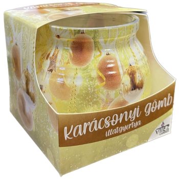 Illatgyertya Poharas Karácsonyi Gömb 2 70g