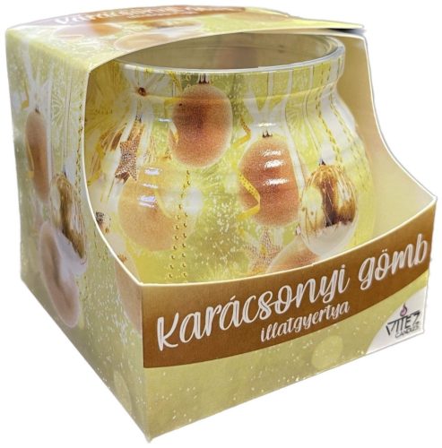 Illatgyertya Poharas Karácsonyi Gömb 2 70g