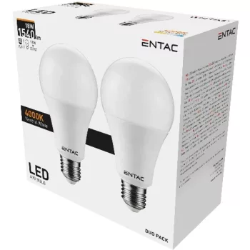 AVIDE Entac Led Globe E27 18W Nw 4000K Duo Pack