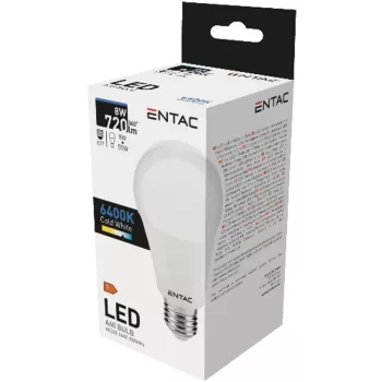 AVIDE Entac Led Globe E27 8W Cw 6400K