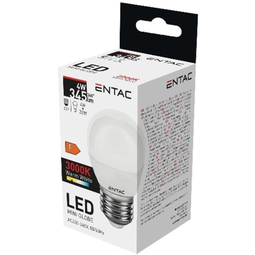 AVIDE Entac Led Mini Globe E27 4W Ww 3000K