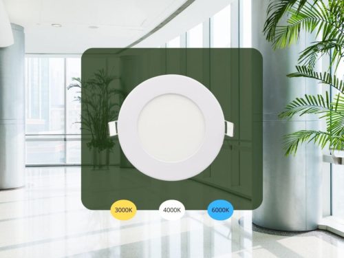 NEDES LED beépített panel 6W / PR / SMD / 3000K - 4000K - 6000K / WH - LPL131