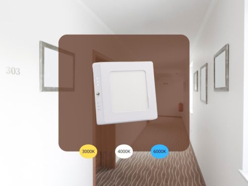 NEDES LED panel falon kívüli 6W / PSSF / SMD / 3000K - 4000K - 6000K / WH - LPL431