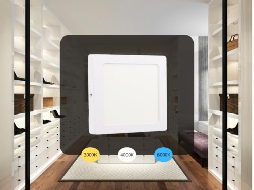 NEDES LED panel falon kívüli 12W / PSSF / SMD / 3000K - 4000K - 6000K / WH - LPL433