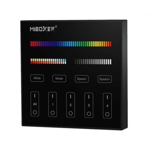 MiBoxer (Mi-Light) B4-B 4-Zónás Vezeték nélküli Fali Távirányító Panel 3V (2*AAA elem) - CCT (Változtatható Fehér) - Fekete