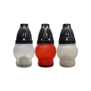   Mécses Műanyag LA M72  Fehér-Piros-Gyöngy Mix Műa.Tetővel 140mm 25g (6-8h)