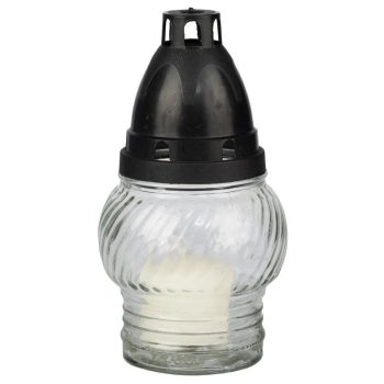 Mécses Üveg LA 72KF Műa.Tetővel Fehér140mm 25g (6-8h)