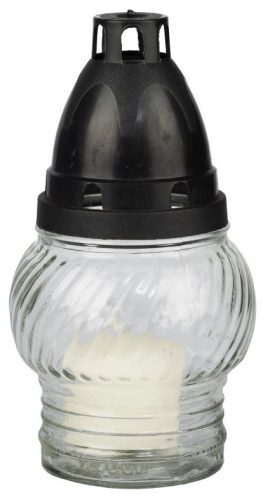 Mécses Üveg LA 72KF Műa.Tetővel Fehér140mm 25g (6-8h)