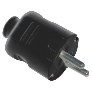   SOMOGYI GAO 0142H földelt dugvilla középső kábelbevezetéssel, fekete, 250 V~/10A