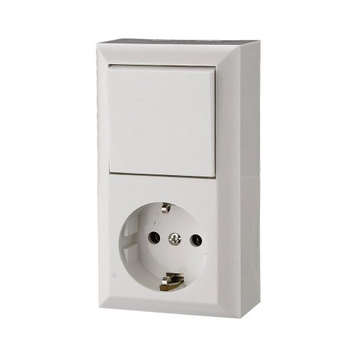 SOMOGYI GAO 0314H Business Line IP20 földelt aljzat és váltókapcsoló, csatlakozóaljzat és váltókapcsoló kombináció, beltéri, 230 V~ / 50 Hz / 16/10 A, fehér