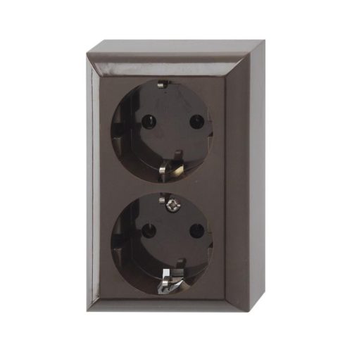 SOMOGYI GAO 0510076777 Business Line IP20, 2 férőhelyes földelt csatlakozóaljzat, beltéri, 230 V~ /50 Hz / 16 A, barna