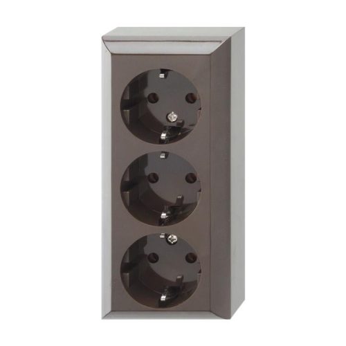 SOMOGYI GAO 0510089777 Business Line IP20 3 férőhelyes földelt csatlakozóaljzat, beltéri, 230 V~ /50 Hz / 16 A, barna