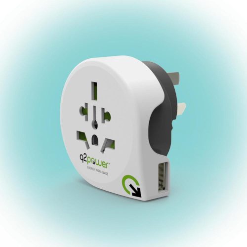 SOMOGYI Q2POWER 1.100170 utazóadapter, World to Australia USB, indulási ország: AUS/CHINA, IT, UK, CH, BRAZIL, USA, EURO, célország: AUS/CHI, USB port
