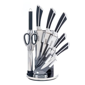   SOMOGYI Nava 10-167-021 7db-os rozsdamentes acél késkészlet akril állvánnyal, forgatható