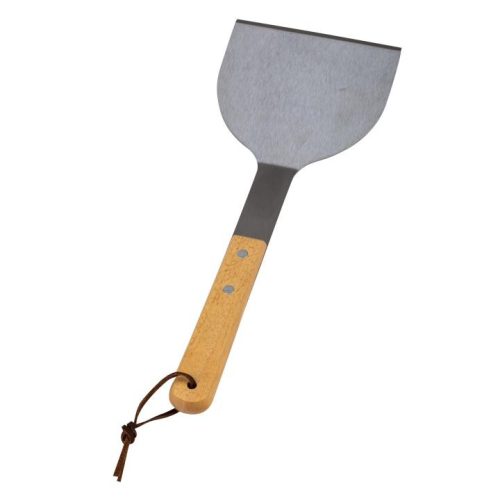 SOMOGYI Nava 10-238-005 BBQ Guru rozsdamentes acél grill spatula és kaparó,fa nyél,  26 cm