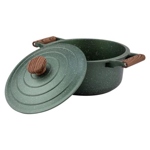 SOMOGYI Nava 10-255-031 Ωmega tapadásmentes öntött alumínium lábas fedővel, kőbevonattal, 24 cm