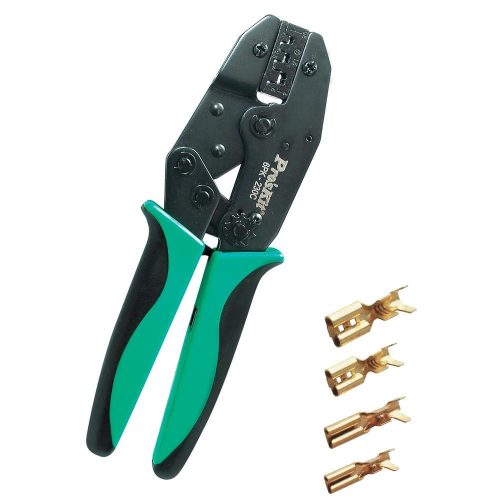 SOMOGYI Pro'skit 6PK-230C préselő fogó, 220 mm, 0,5 - 6 mm^2-ig, racsnis áttétel, 6 féle nyomaték