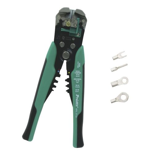 SOMOGYI Pro'skit 8PK-317D kábelcsupaszoló és préselő fogó, 210 mm, több féle mérethez, rögzíthető csupaszolási hossz