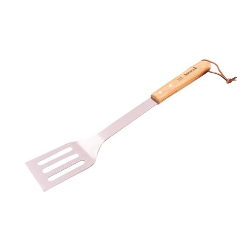SOMOGYI Barbecook BC-ACC-7071 rozsdamentes acél forgató lapát, gumifa nyél, 100% FSC, 46cm