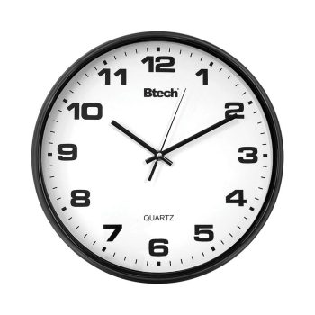   SOMOGYI Btech BH-130 falióra, 25 cm átmérő, fekete számlap, fekete keret, műanyag