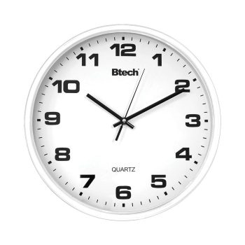   SOMOGYI Btech BH-90 falióra, 20 cm átmérő, fehér számlap, fehér keret, műanyag