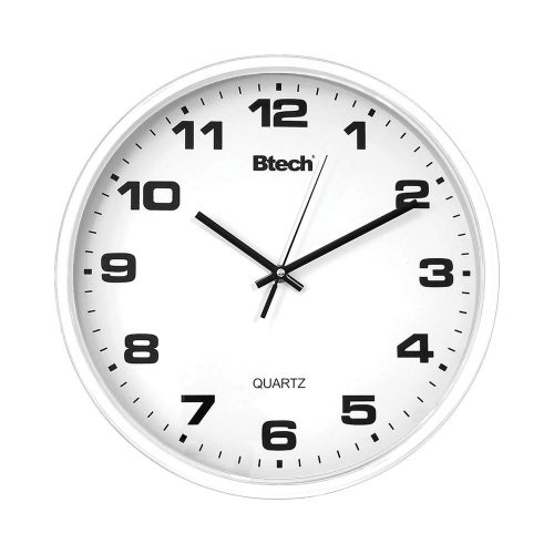 SOMOGYI Btech BH-90 falióra, 20 cm átmérő, fehér számlap, fehér keret, műanyag