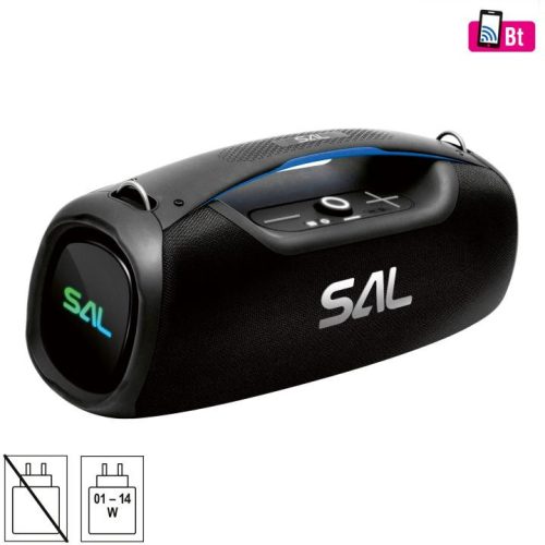 SOMOGYI SAL BT9000 hordozható boombox, vezeték nélküli hangszóró, 100 W, IPX5, BT TWS, AUX, USB/microSD, Soft Touch gombok, ~10 h üzemidő, USB-C töltőkábel
