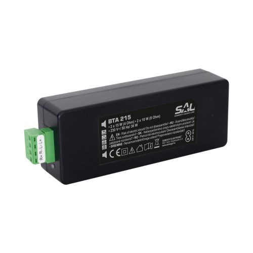 SOMOGYI SAL BTA 215 vezeték nélküli BT erősítő, 2x15 W / 4 Ohm, 2x10 W / 8 Ohm, 20 Hz - 20.000 Hz