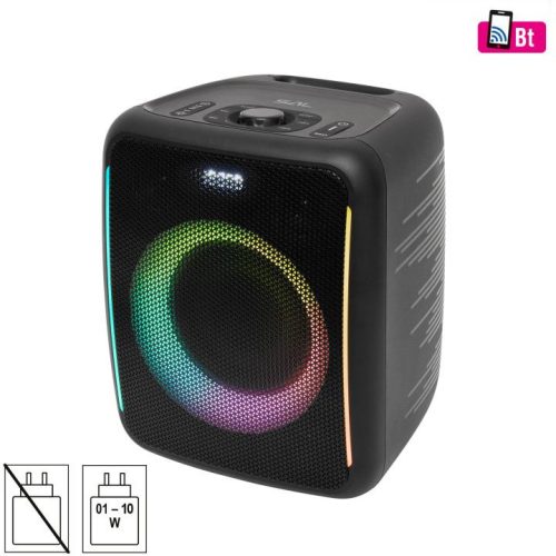 SOMOGYI SAL BTCUBE hordozható Boombox, vezeték nélküli hangszóró, 70 watt, 3 hangszóró, Bluetooth TWS, IPX4, beépített akkumulátor
