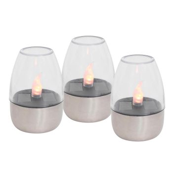   SOMOGYI Home CDS 93 szolár mécses, fém / műanyag, narancssárga LED, napelem, akkumulátoros