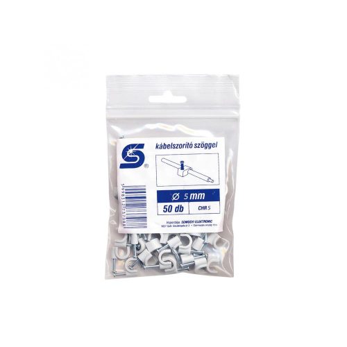 SOMOGYI Home CHR 5 kábelbilincs szöggel, 5mm, 50 db, kerek vezetékhez