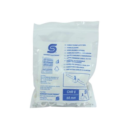SOMOGYI Home CHR 8 kábelbilincs szöggel, 8mm, 50 db, kerek vezetékhez