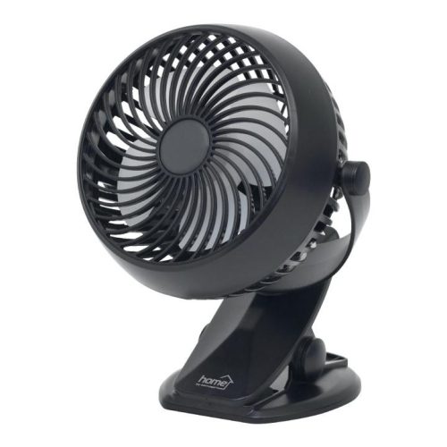 SOMOGYI Home CLF 10/BK csíptetős, akkumulátoros ventilátor, 3 fokozat, 10 cm-es lapátátmérő, állítható fejrész, 1800 mAh Li-ion akkumulátor, fekete