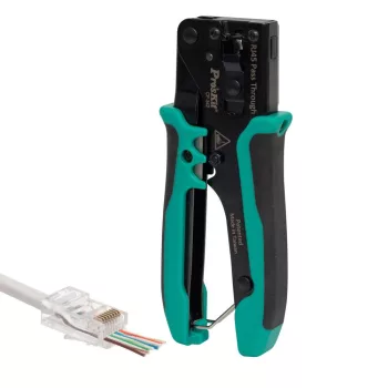   SOMOGYI Home CP-342 UTP-RJ45-8P8C gyorskrimpelő fogó, nyitott végű dugókhoz, biztonsági zár, gyors