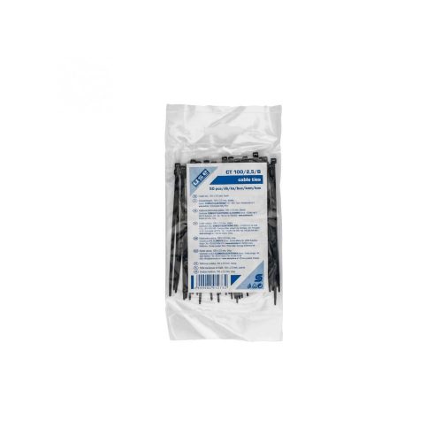 SOMOGYI Home CT 100/2,5/B kábelkötegelő, 2,5 mm széles, 100 mm hosszú, 50 db, fekete