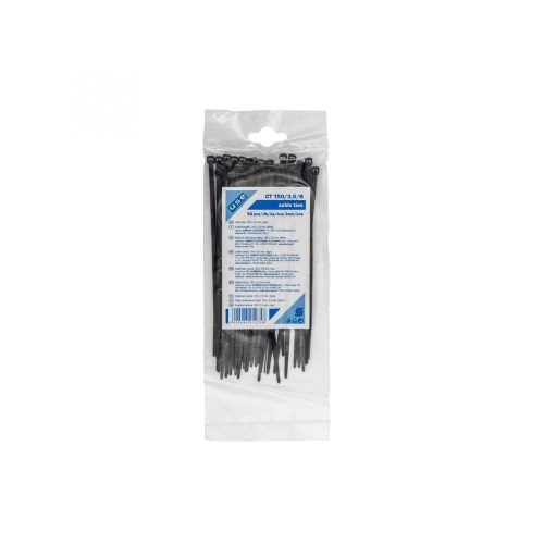 SOMOGYI Home CT 150/3,5/B kábelkötegelő, 3,5 mm széles, 150 mm hosszú, 50 db, fekete
