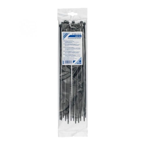 SOMOGYI Home CT 300/4,8/B kábelkötegelő, 4,8 mm széles, 300 mm hosszú, 25 db, fekete
