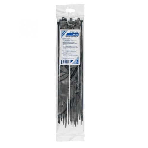 SOMOGYI Home CT 400/4,8/B kábelkötegelő, 4,8 mm széles, 400 mm hosszú, 25 db, fekete