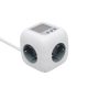 SOMOGYI Home CUBE2P kocka elosztó, fogyasztásmérővel, max. 3680 W, 3 aljzat gyermekvédelemmel, 1,5 m hosszú vezeték