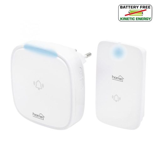 SOMOGYI Home DBK 1500AC vezeték nélküli csengő, elem nélküli, 150m hatótáv, 36 dallam, 4 fokozatú hangerő, fényjelzés, kinetikus nyomógomb, 230V-os tápellátás
