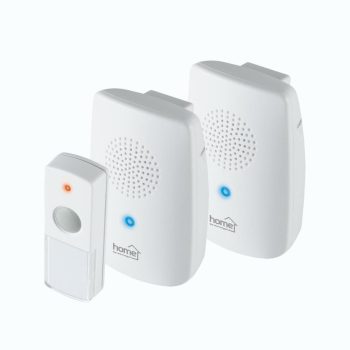   SOMOGYI Home DBS 1001DC vezeték nélküli csengőszett, 2 beltéri egység és 1 nyomógomb, 100m hatótáv, többszólamú hang, 8 dallam, elemes tápellátás