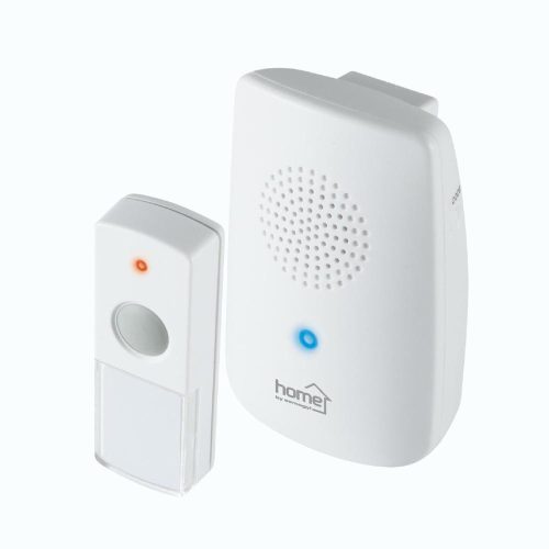 SOMOGYI Home DB 1001DC vezeték nélküli csengő, 100m hatótáv, 8 dallam, kék fényjelzés, 256 digitális kód, elemes kivitel, IP 44 védett nyomógomb
